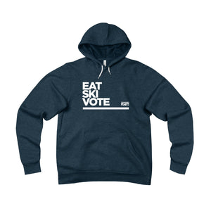 Unisex Eat. SKI. Vote. Fleece Pullover Hoodie