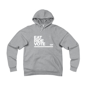 Eat. RIDE. Vote. Fleece Pullover Hoodie