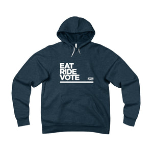 Eat. RIDE. Vote. Fleece Pullover Hoodie
