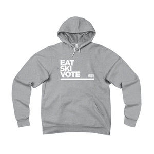 Unisex Eat. SKI. Vote. Fleece Pullover Hoodie